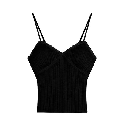 Lace Camisole Top with Built-in Chest Pad