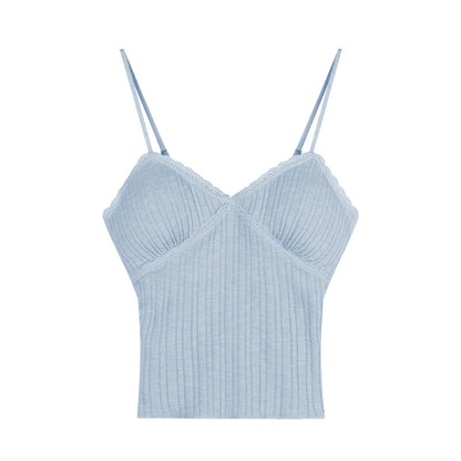 Lace Camisole Top with Built-in Chest Pad