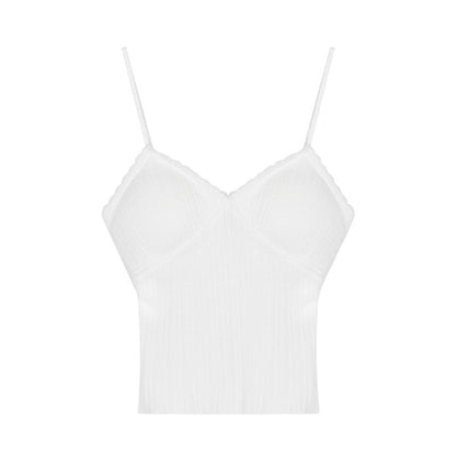 Lace Camisole Top with Built-in Chest Pad