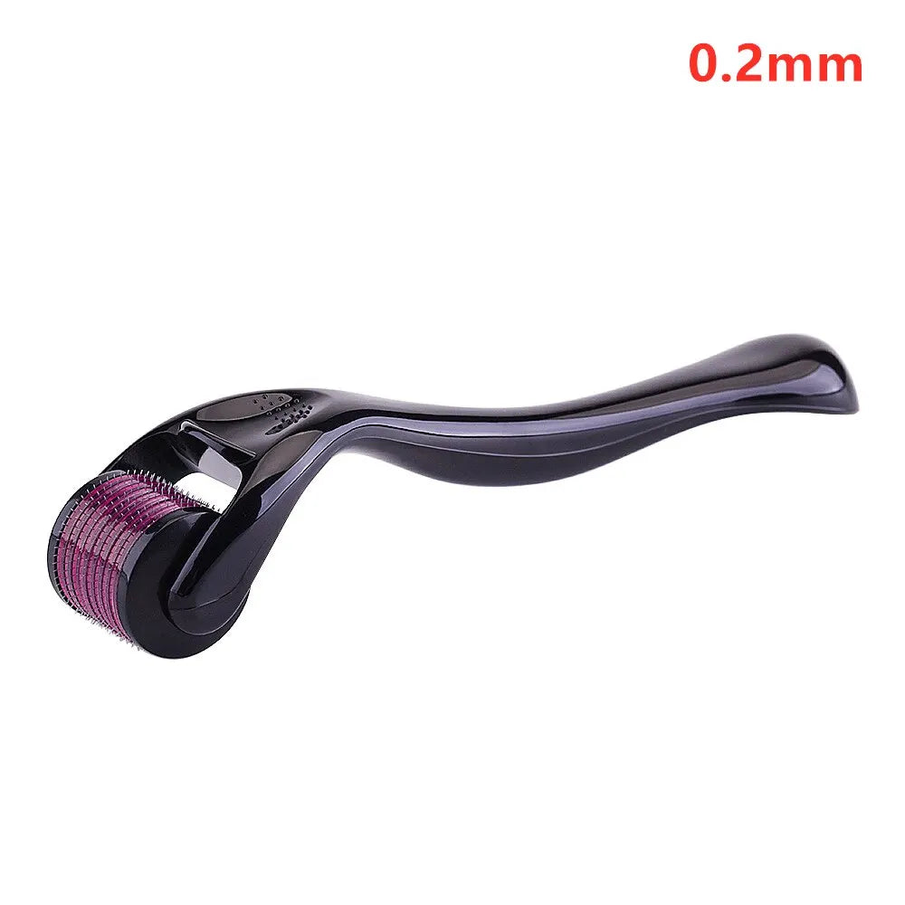 Black Red 0.2 Color 540 Microneedle Derma Roller for Face, Body and Beard
