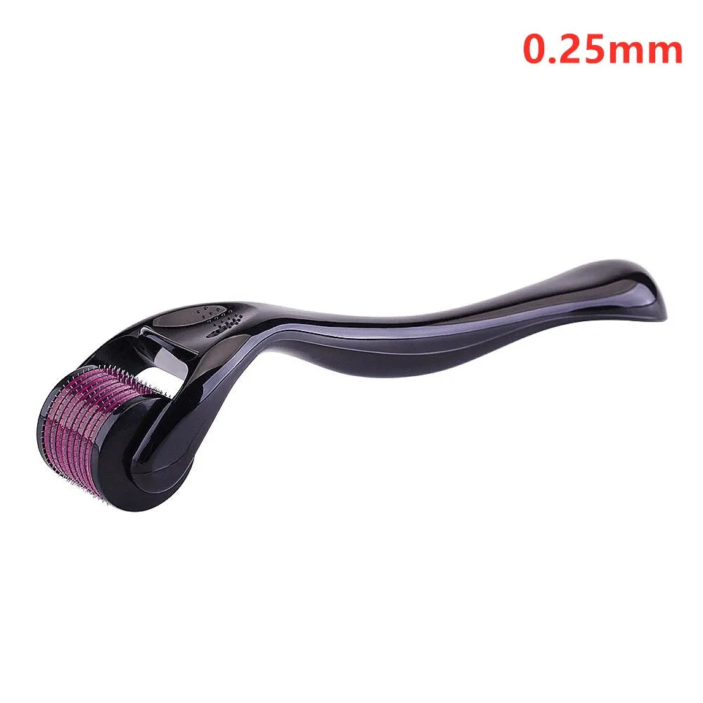 Black Red 0.25 Color 540 Microneedle Derma Roller for Face, Body and Beard