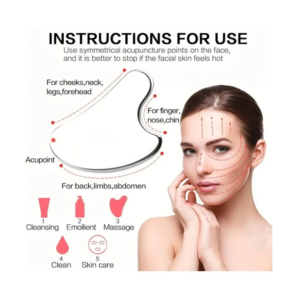 Ice Face Roller & Stainless Steel Gua Sha Facial Set