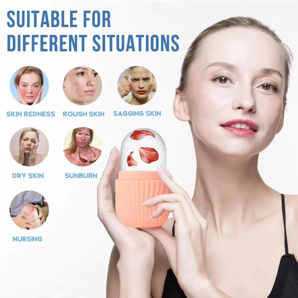 Ice Face Roller & Stainless Steel Gua Sha Facial Set