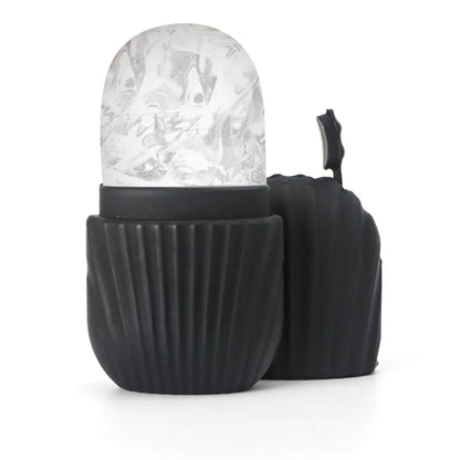1Pc Black Color Ice Face Roller & Stainless Steel Gua Sha Facial Set