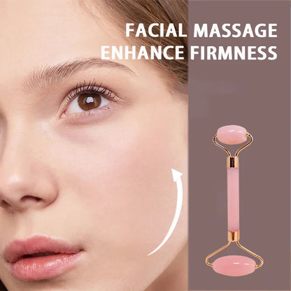 Double Chin Reducer Massager Roller Beauty Stick Facial Lifting Tool Heart Shape Scraping Pink Full Body Massage Set