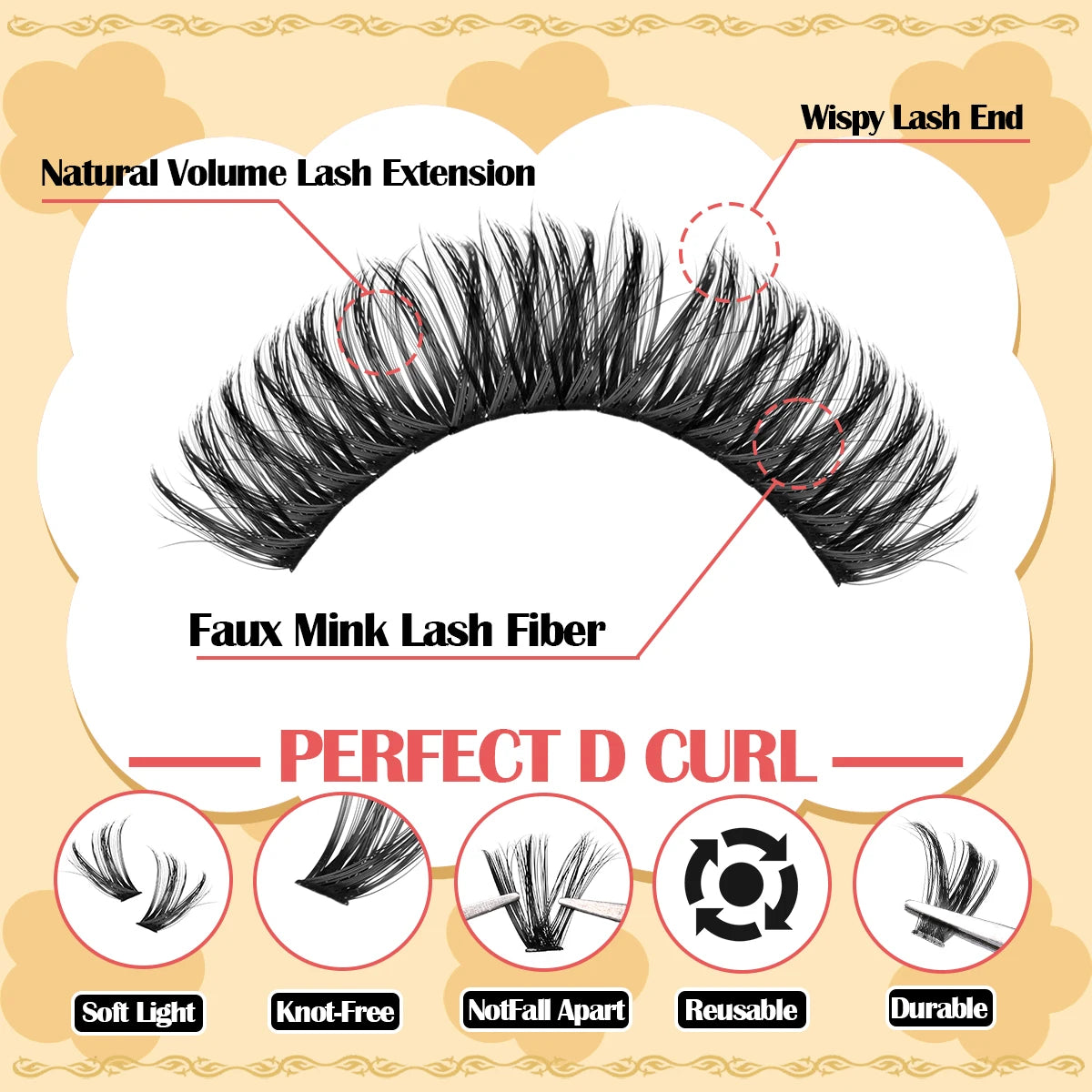 DIY Lash Extension Kit 30D40D50D60D80D100D Lash Clusters Kit Natural Look with Bond and Seal Lash Glue Remover Lash Tweezer