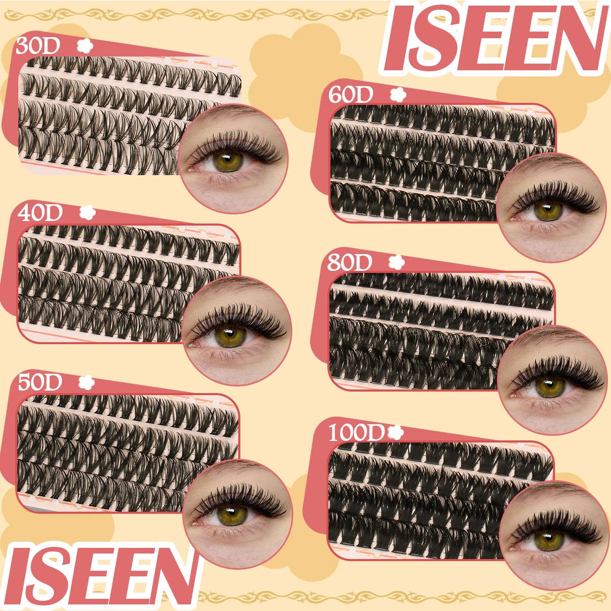 DIY Lash Extension Kit 30D40D50D60D80D100D Lash Clusters Kit Natural Look with Bond and Seal Lash Glue Remover Lash Tweezer