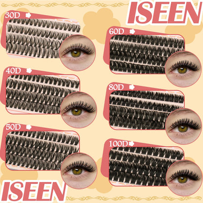 DIY Lash Extension Kit 30D40D50D60D80D100D Lash Clusters Kit Natural Look with Bond and Seal Lash Glue Remover Lash Tweezer