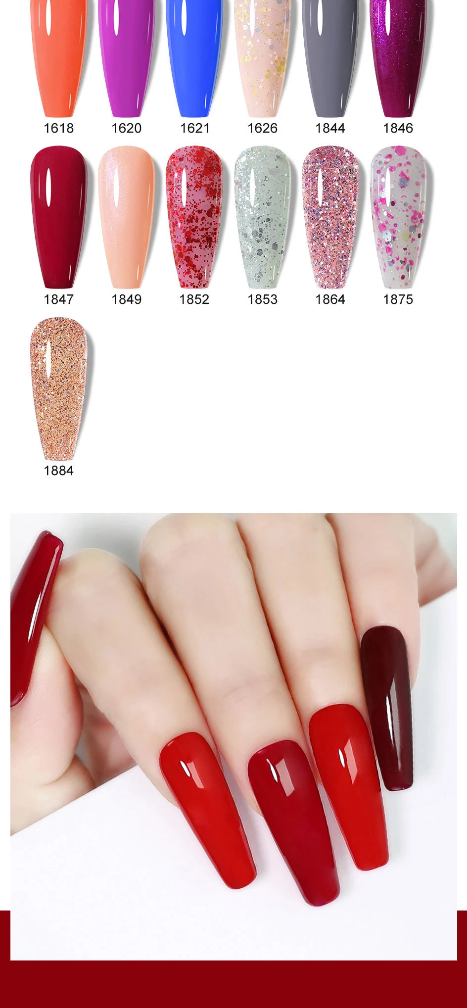 Arte Clavo Glitter Gel Nail 15ml Semi Permanent Soak Off UV Gel Varnish Nail Manicure Top Base Coat Gel Polish Art Decoration