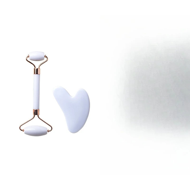 Double Chin Reducer Massager Roller Beauty Stick Facial Lifting Tool Heart Shape Scraping Pink Full Body Massage Set