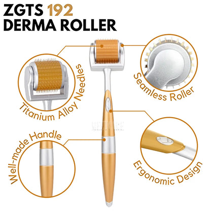 192-Needle Derma Roller Microneedling Tool for Face & Body