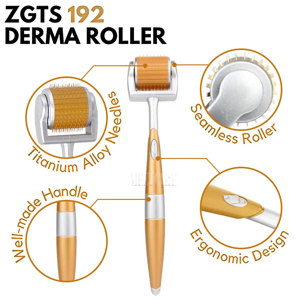 192-Needle Derma Roller Microneedling Tool for Face & Body