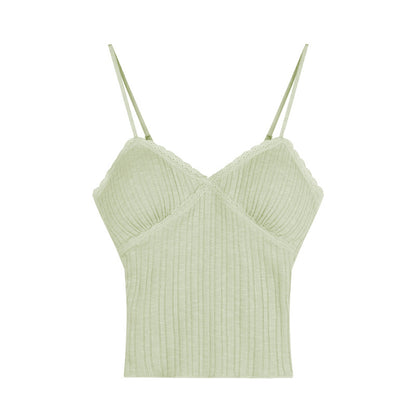 Lace Camisole Top with Built-in Chest Pad